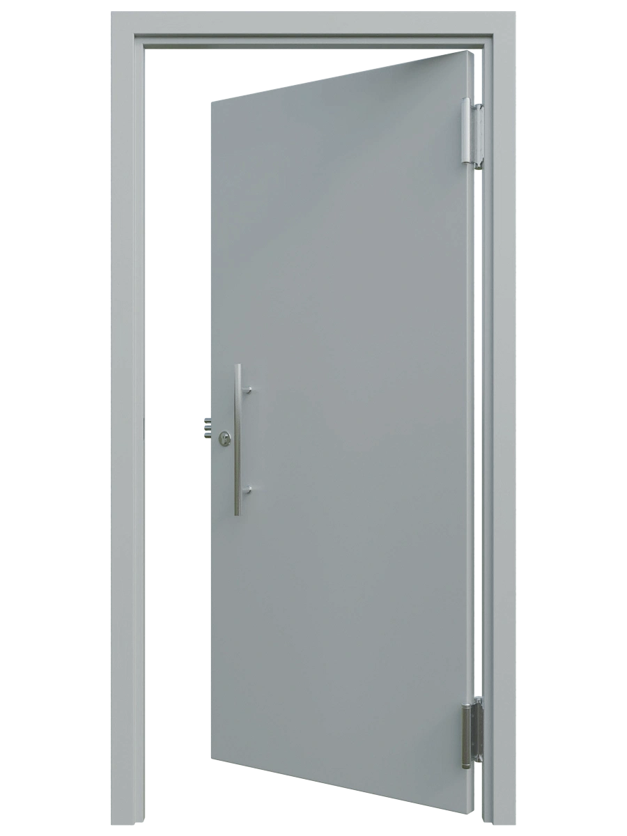 Однопольная маятниковая дверь глухая, нерж.сталь 1.2