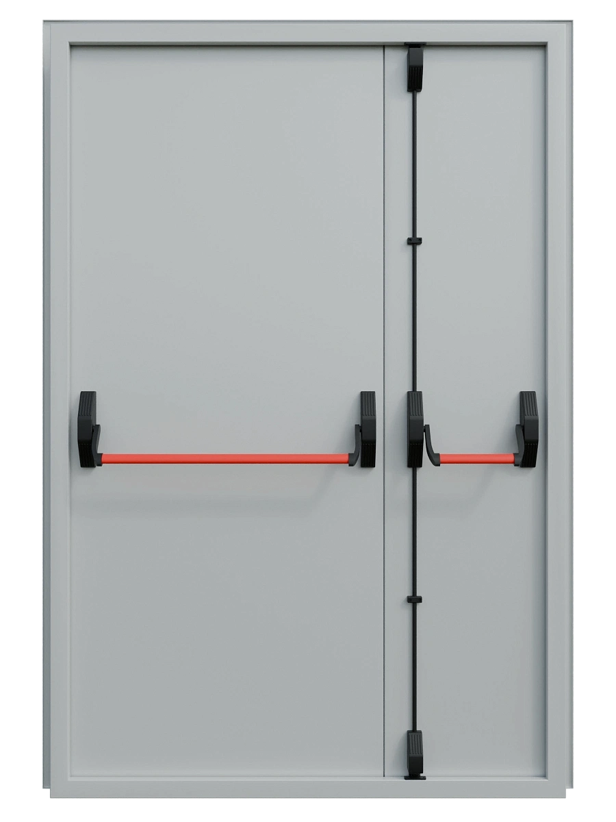 Двупольная глухая противопожарная дверь ei 60 1200х2050, металл 1.5 мм, антипаника Apecs