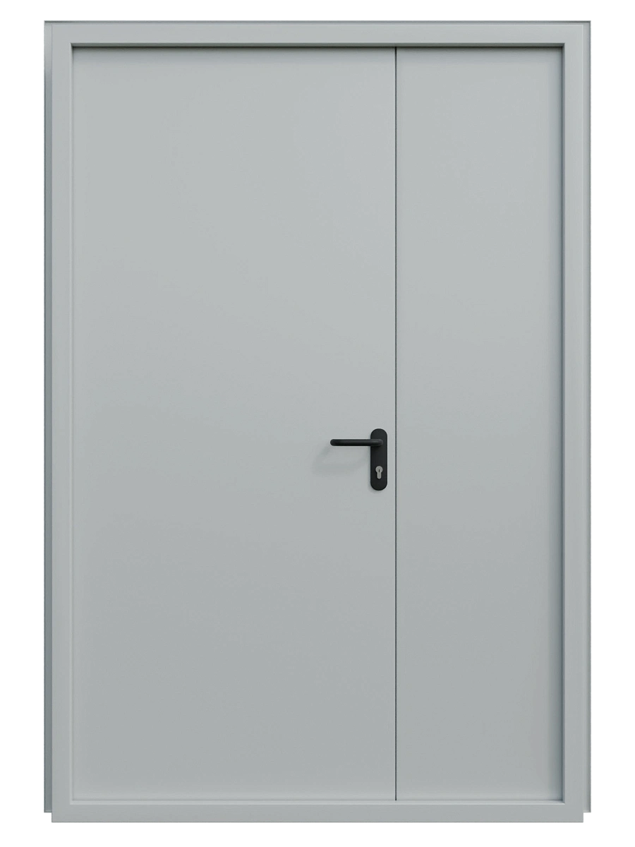 Двупольная глухая противопожарная дверь ei 60 2000х2400, металл 1.5 мм, цвет стандарт