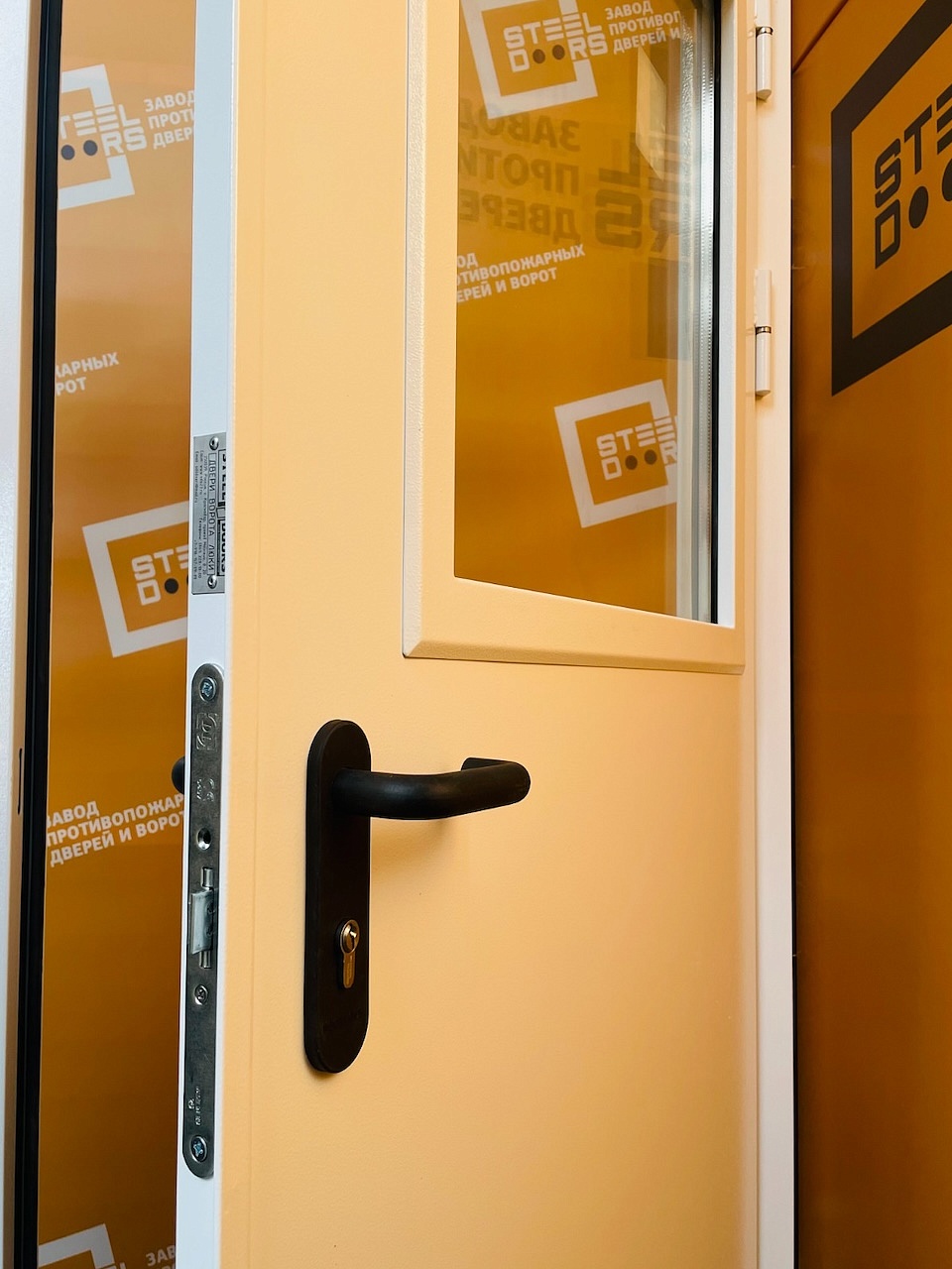 ДМ-2 (техническая дверь )⁠ 1320х2050, левое открывание, створка 900, 2 стекла 620х700 и 220х700